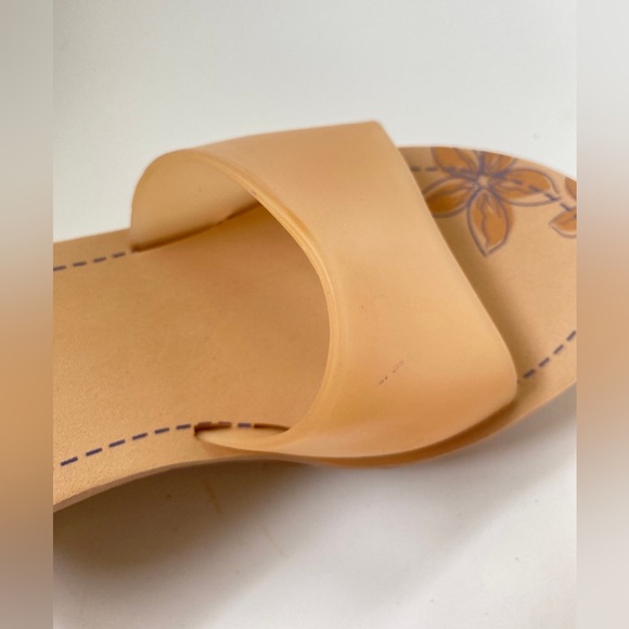 K Fashion Cut-Out Wedge Heel Slide Sandals, Peach, Size 37 - Picture 5 of 10